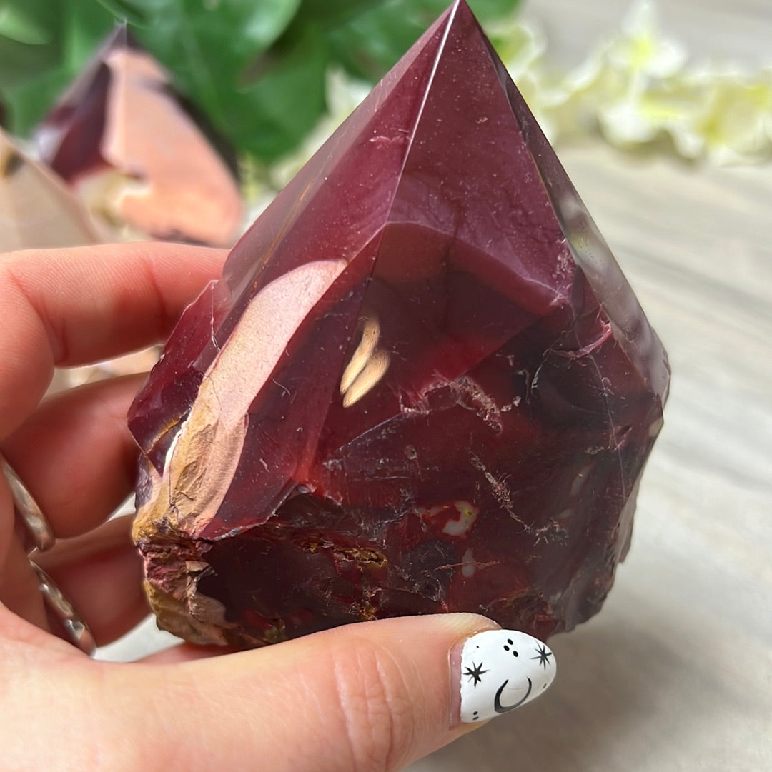 Mookaite Half & Half Polished Raw Tower Points