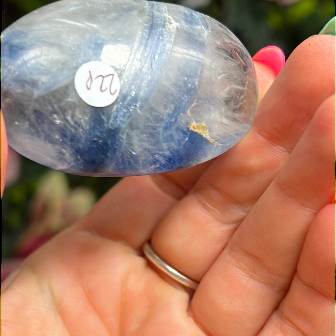 Kyanite in Clear Quartz Palm - rare find