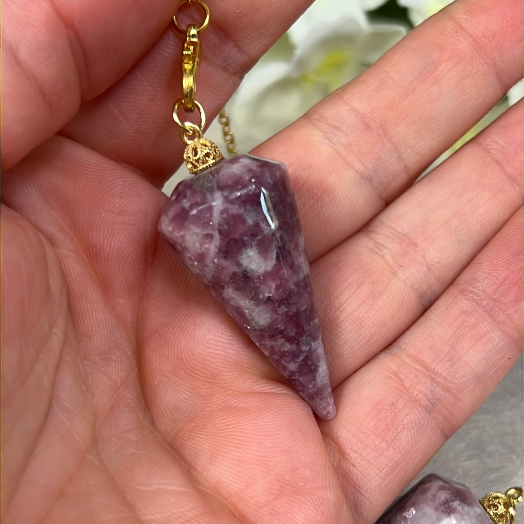 Pink Tourmaline in Quartz Pendulum / Dowser