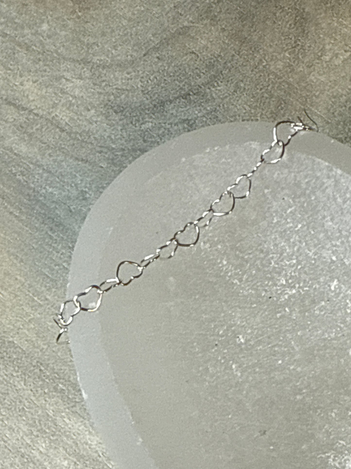 Heart Link Sterling Silver 925 Bracelet