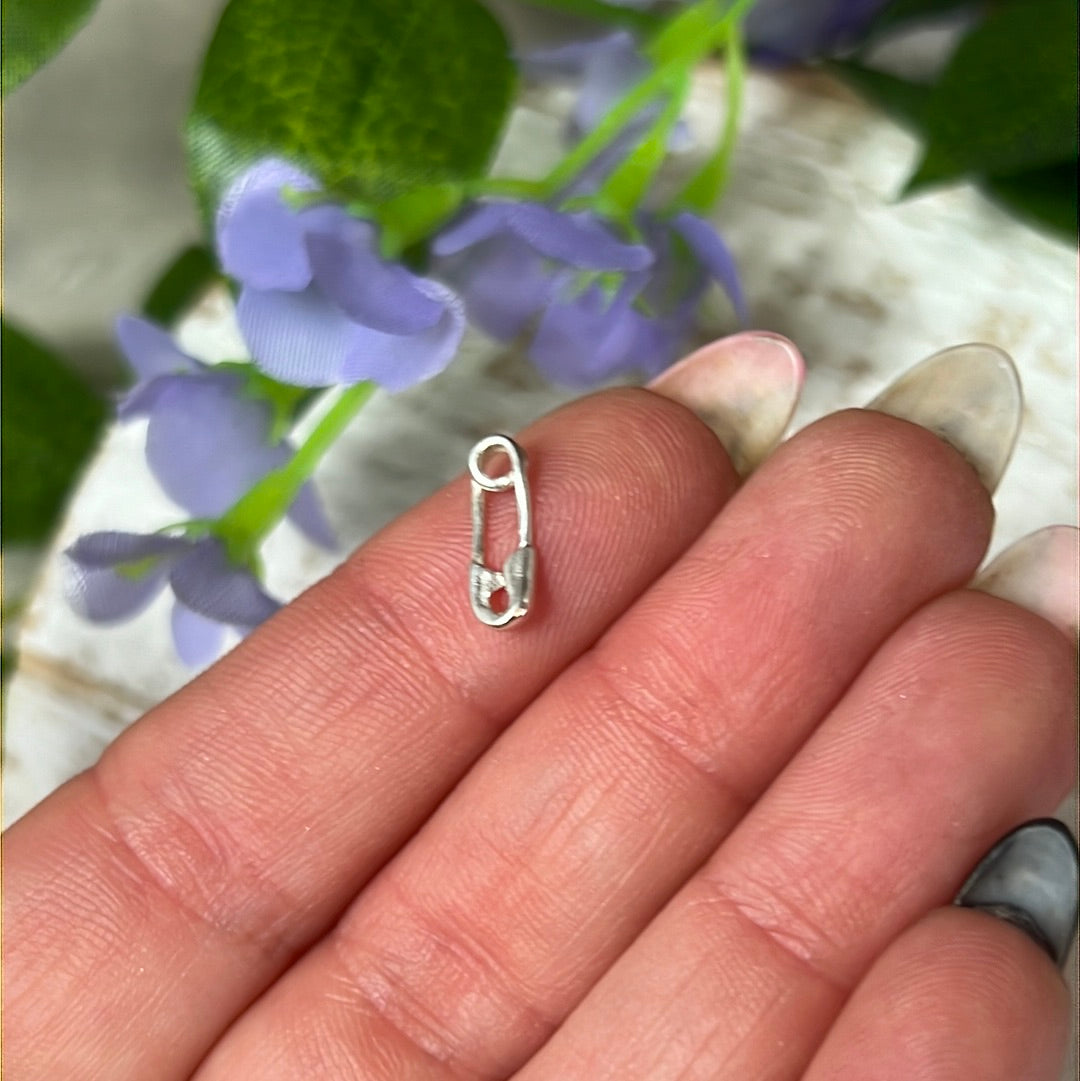 Safety Pin 925 Sterling Silver Pendant Charm