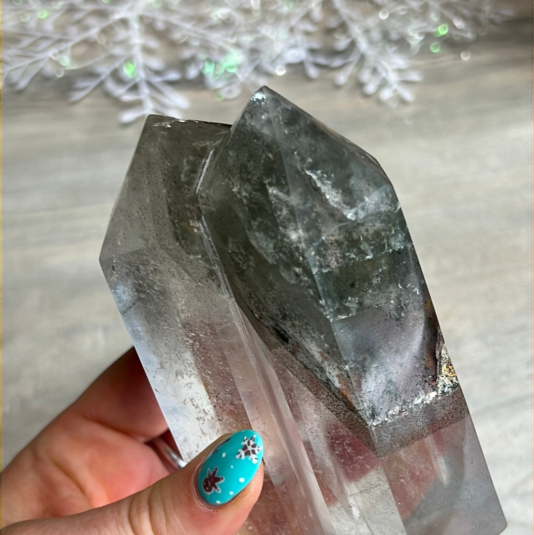 Twin Phantom Garden Quartz Tower Point