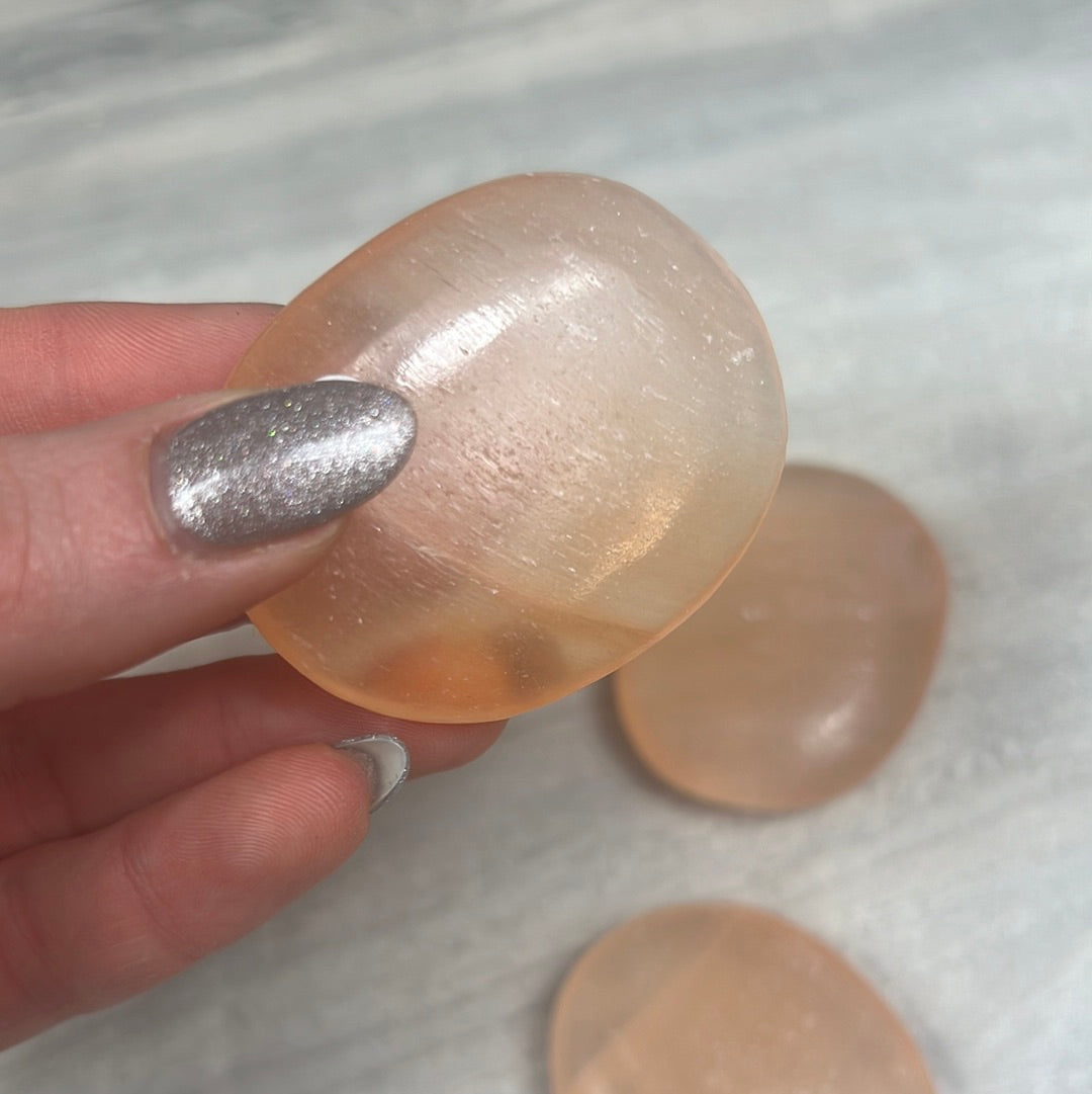 Peach Selenite Palm - orange