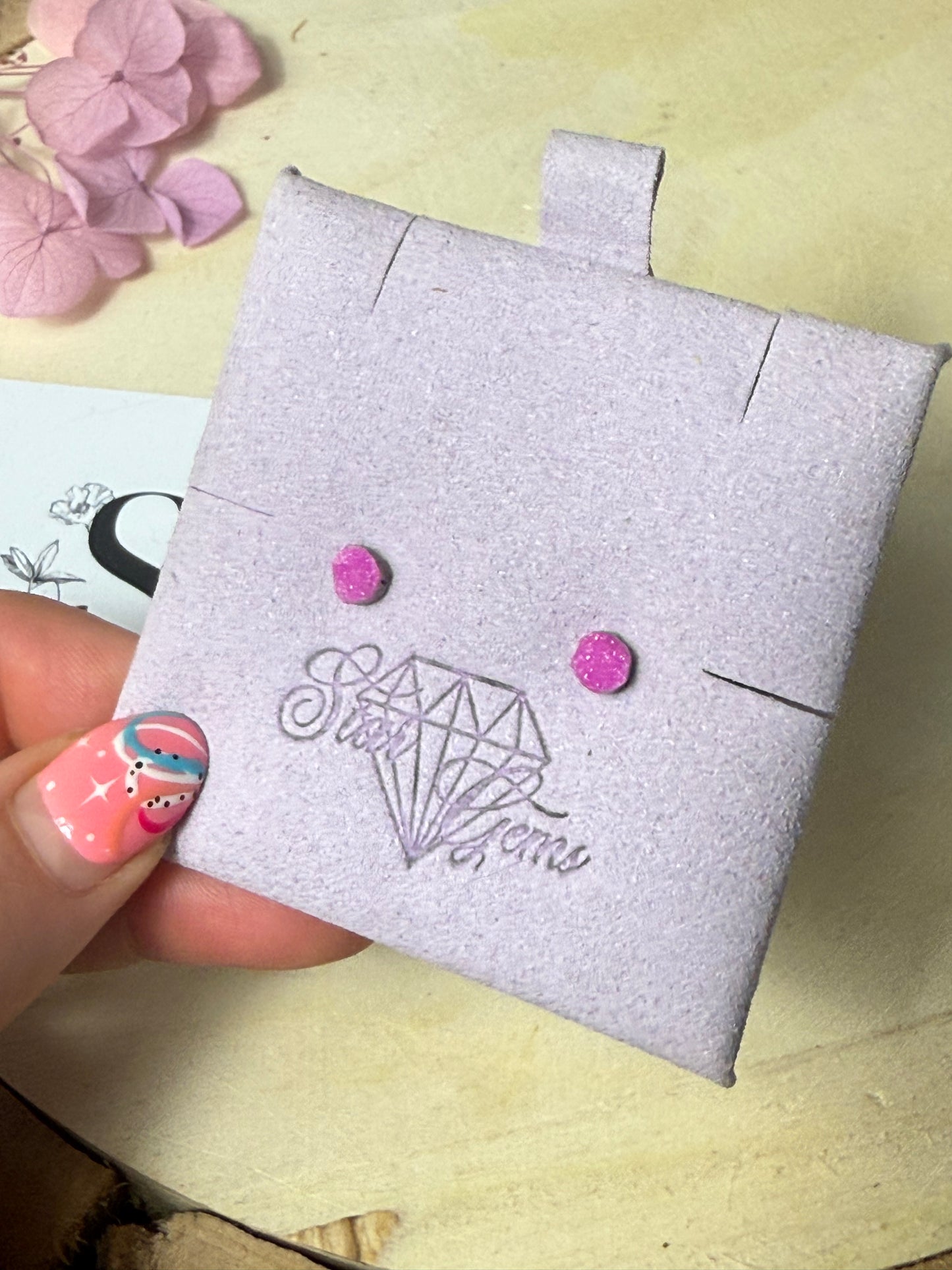 Handmade Cabalto Calcite Sterling Silver Studs