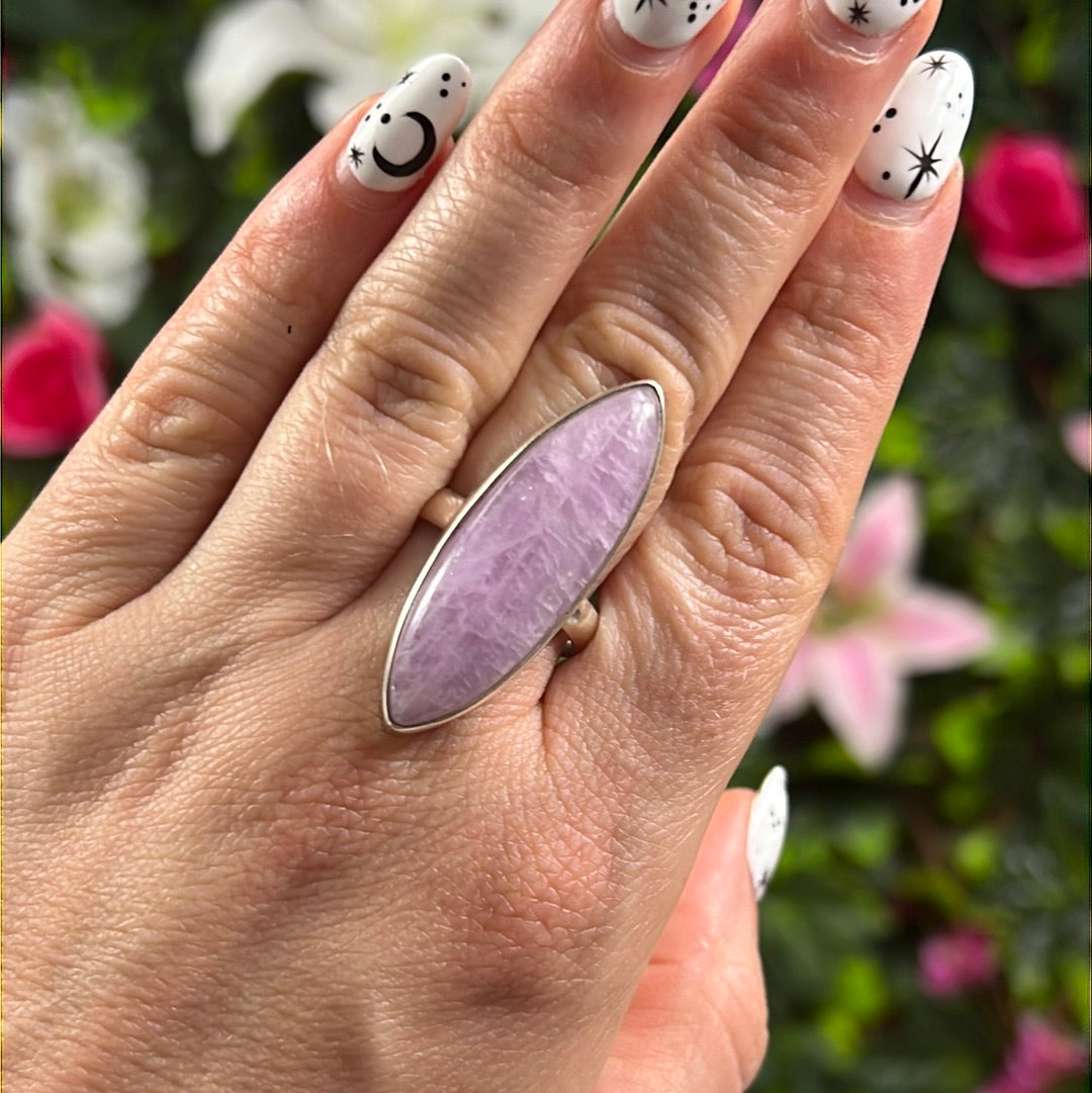 Kunzite 925 Sterling Silver Ring - Size R 1/2 - S