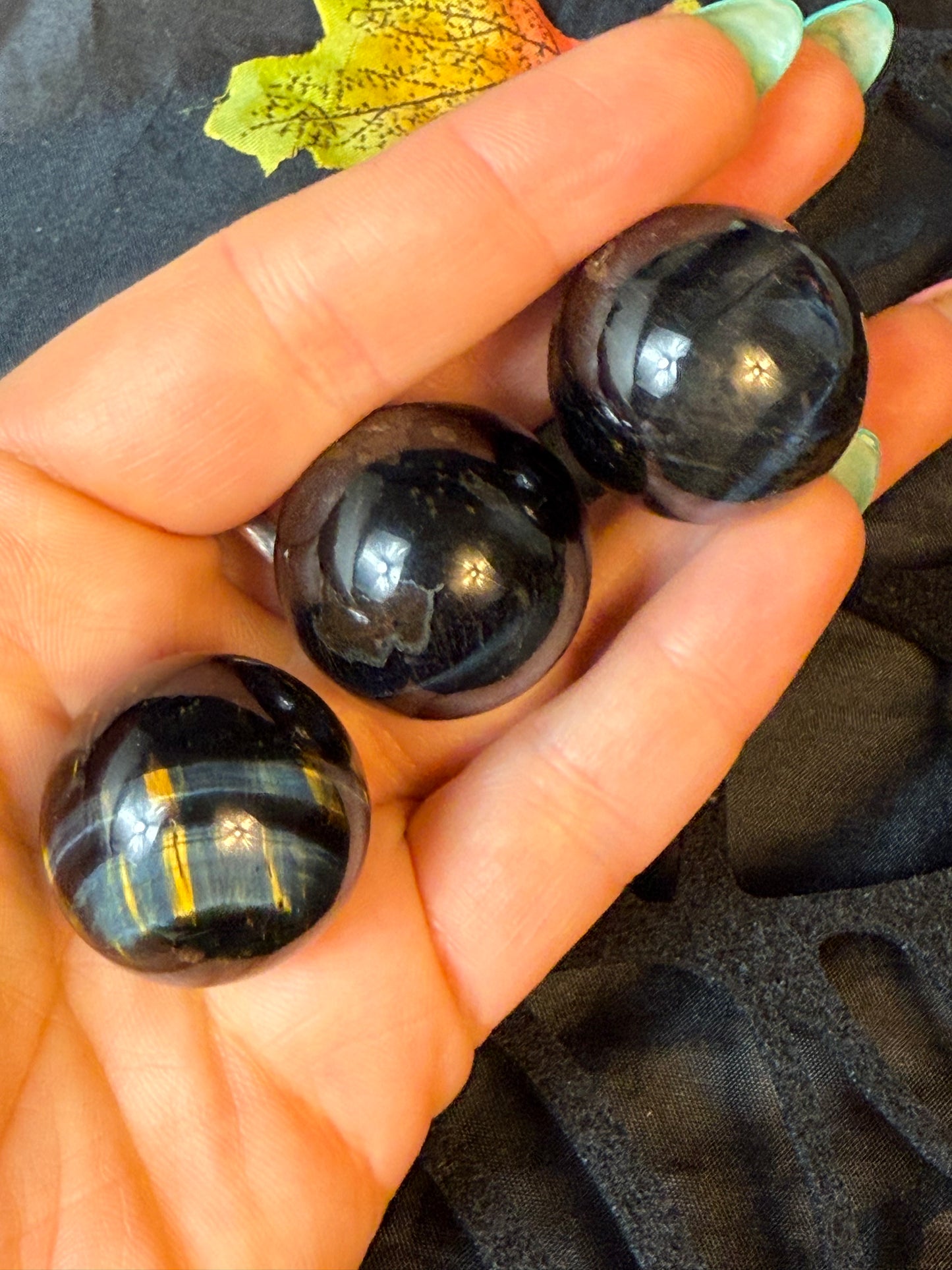 Blue Tigers Eye Sphere - Hawks Eye