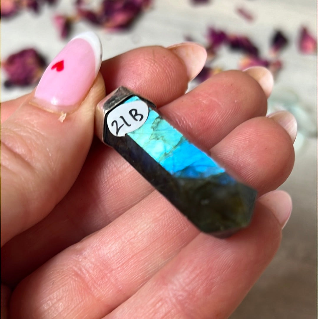 Labradorite Lab Point Sterling Silver Pendant