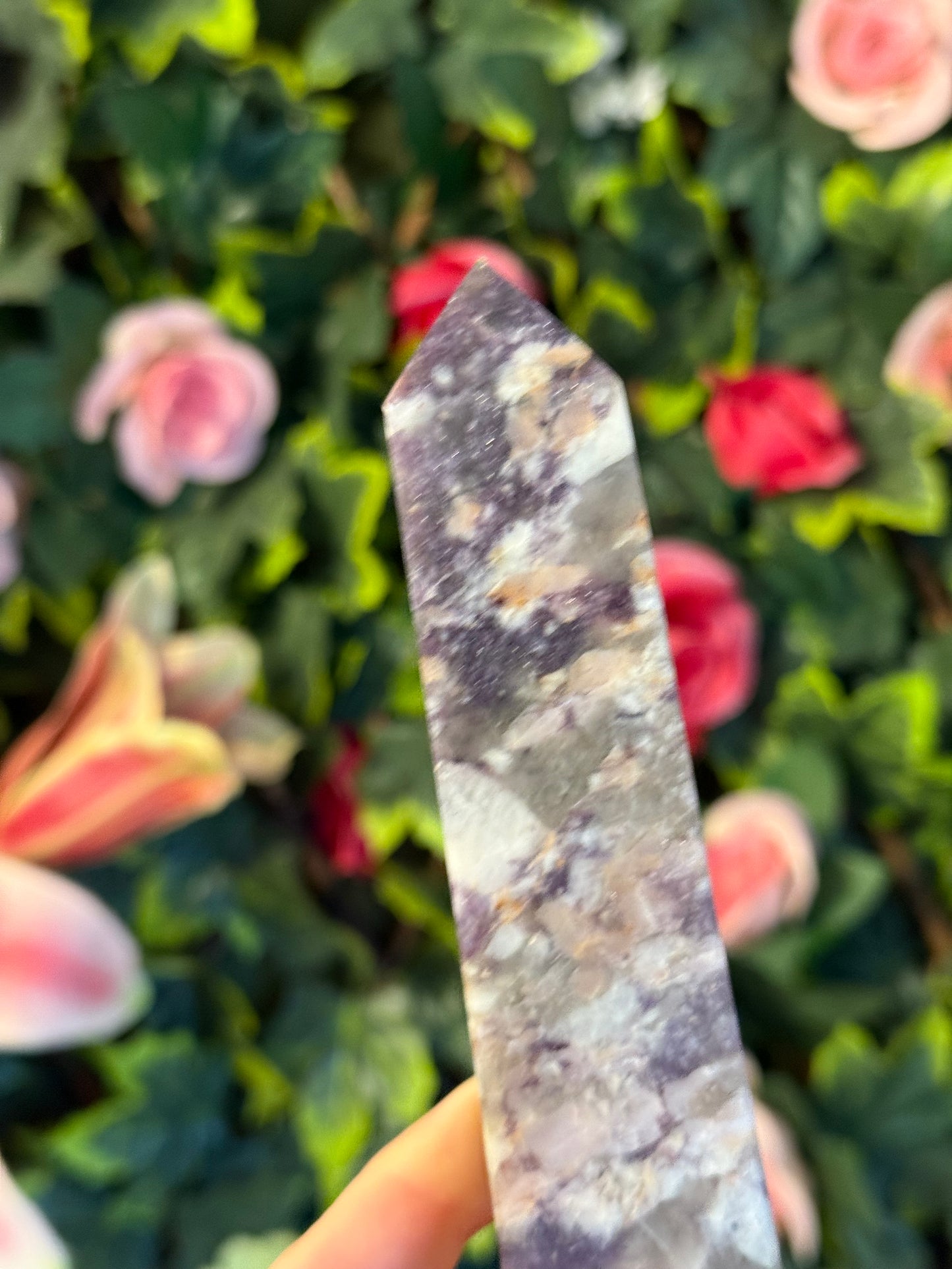 Kunzite Lepidolite Smokey Unicorn Tower Point - rare mix