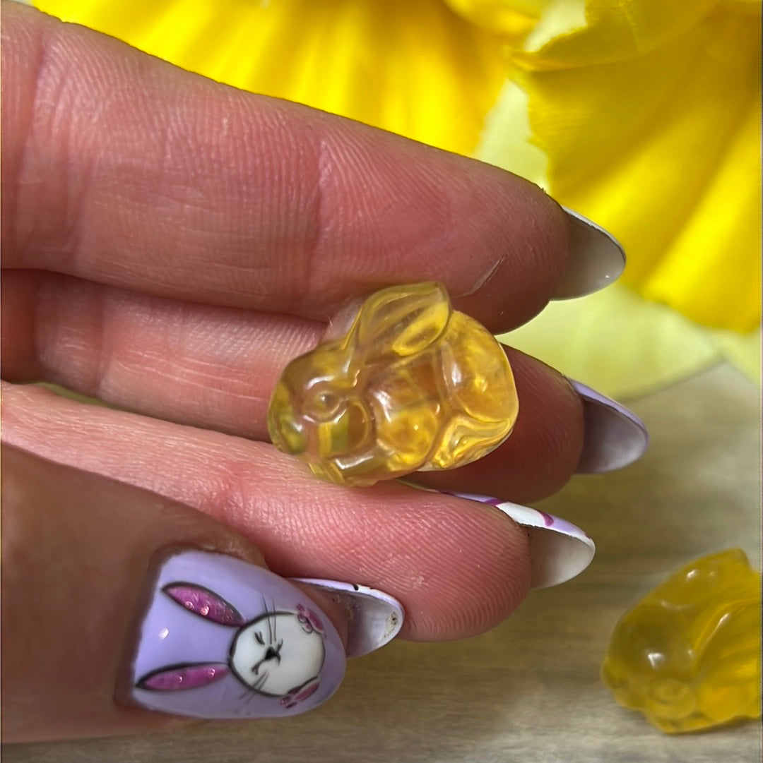 Yellow Fluorite Rabbit Bunny