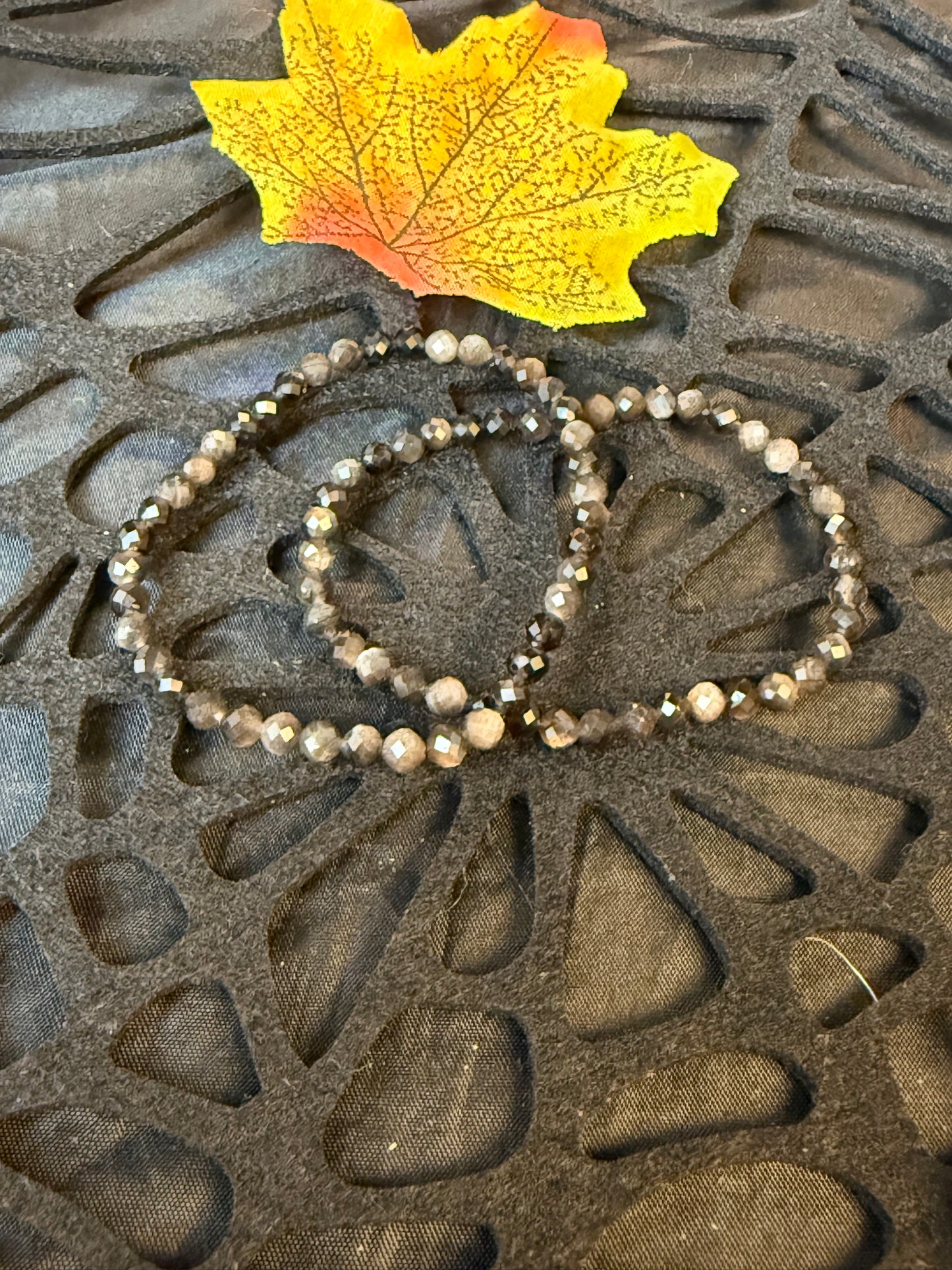 Facet Silver Obsidian Bracelet