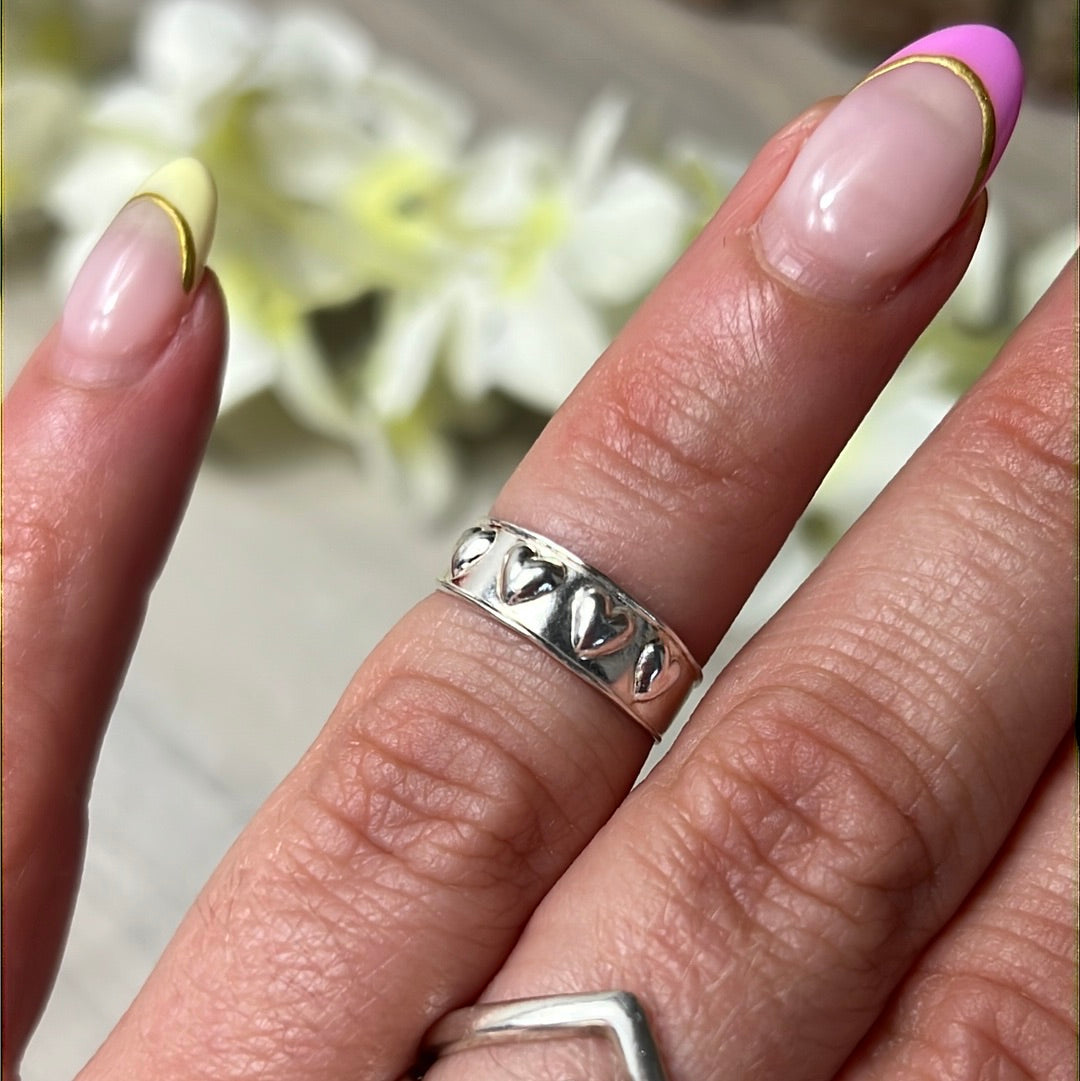 Raise your Heart - Mini Iddy Diddy - ( child / toe ) Adjustable 925 Sterling Silver Ring