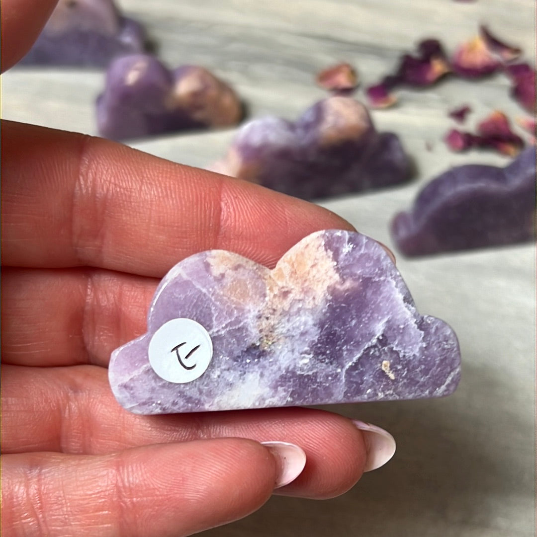 Lepidolite with stillbite Cloud