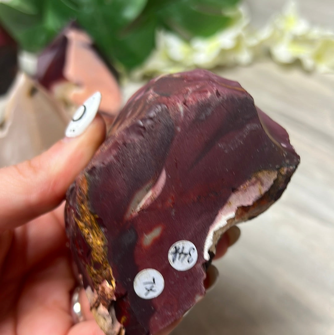 Mookaite Half & Half Polished Raw Tower Points