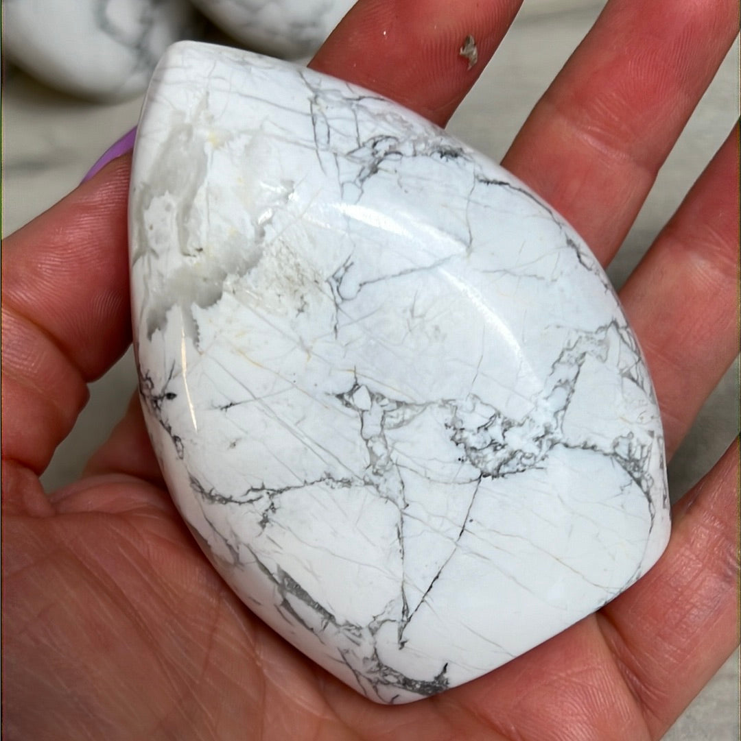 White Howlite Freeform Flame