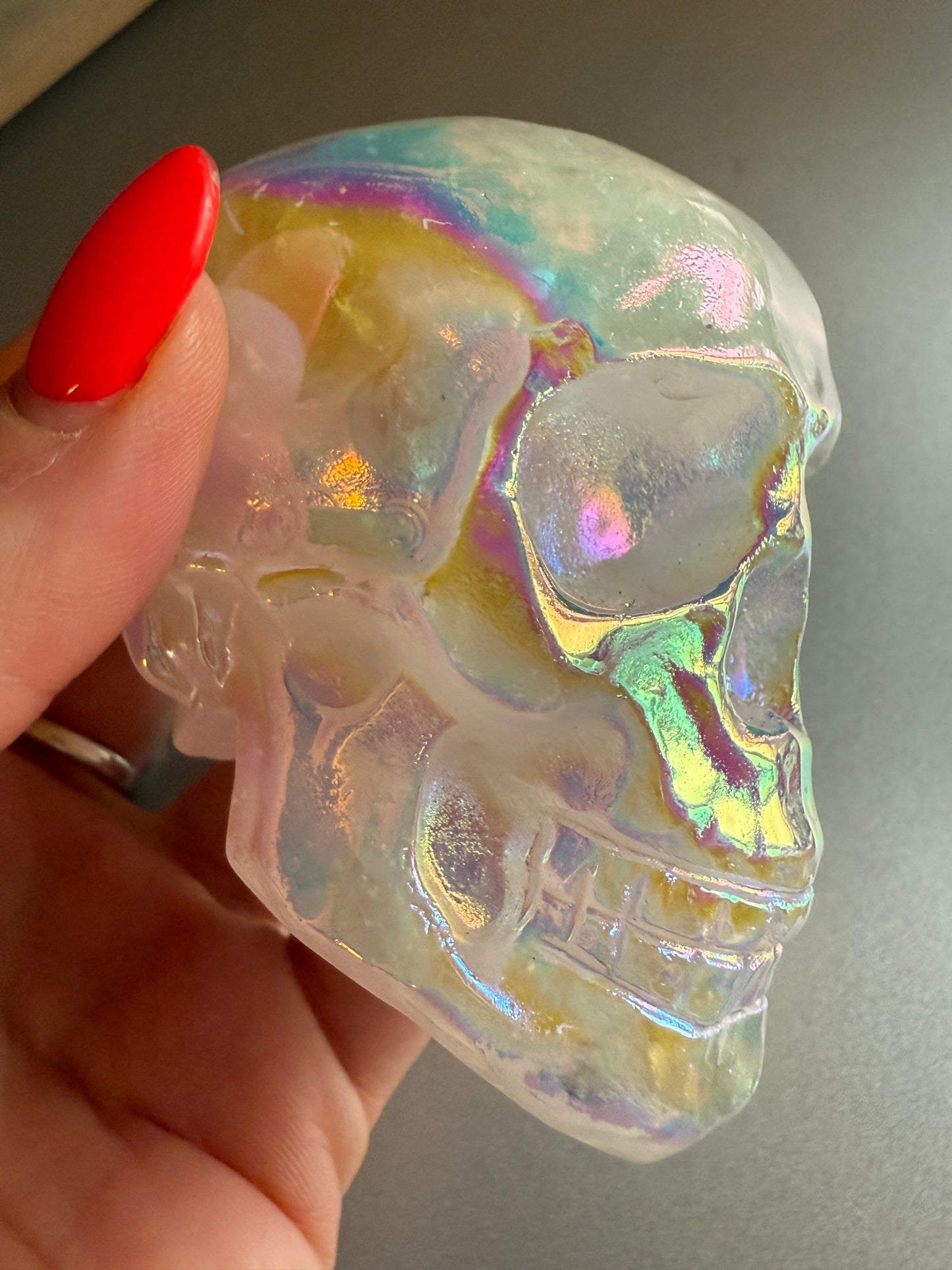 Aura Rose Quartz Skull