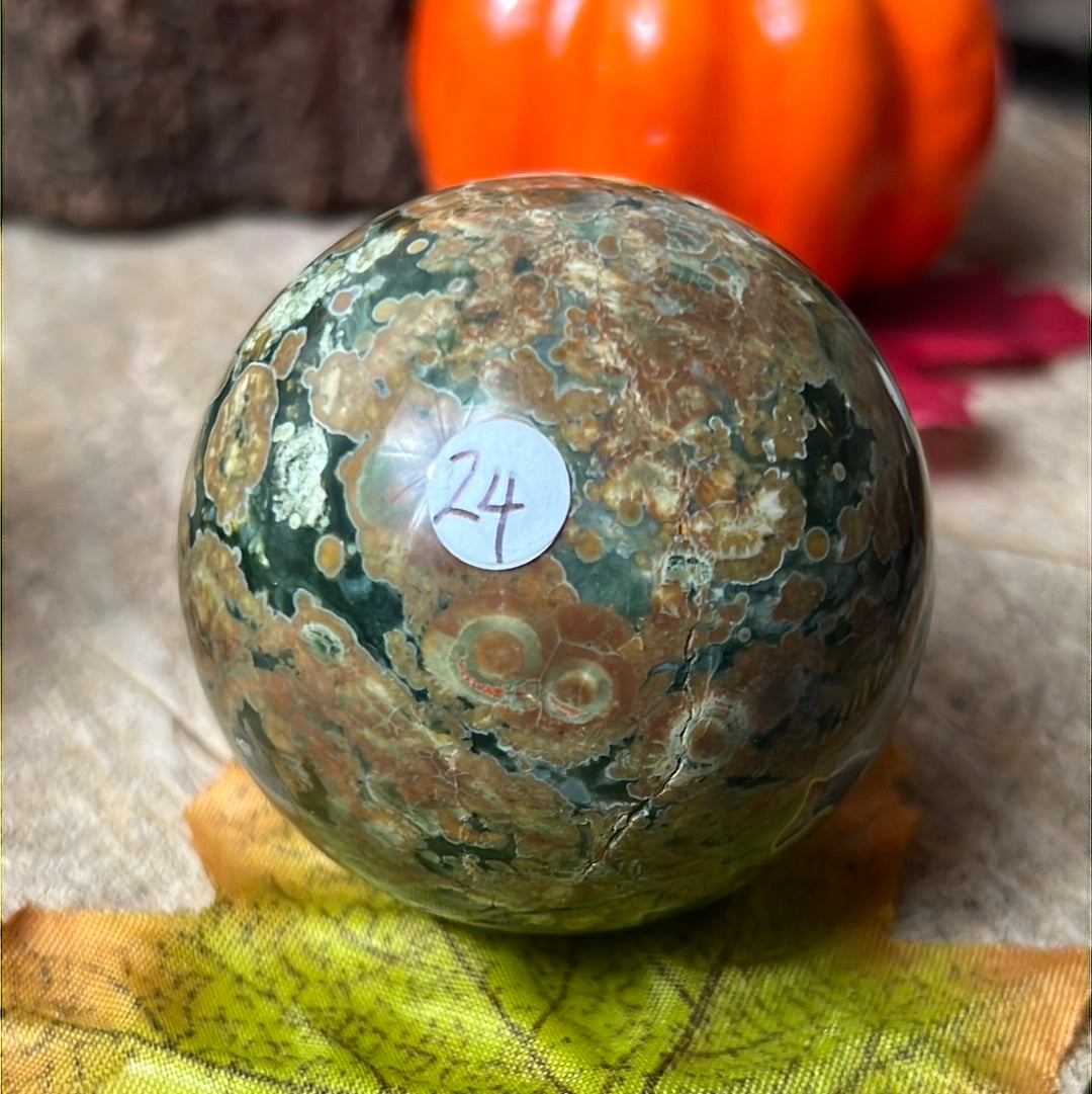 Rhyolite Rainforest Jasper Sphere