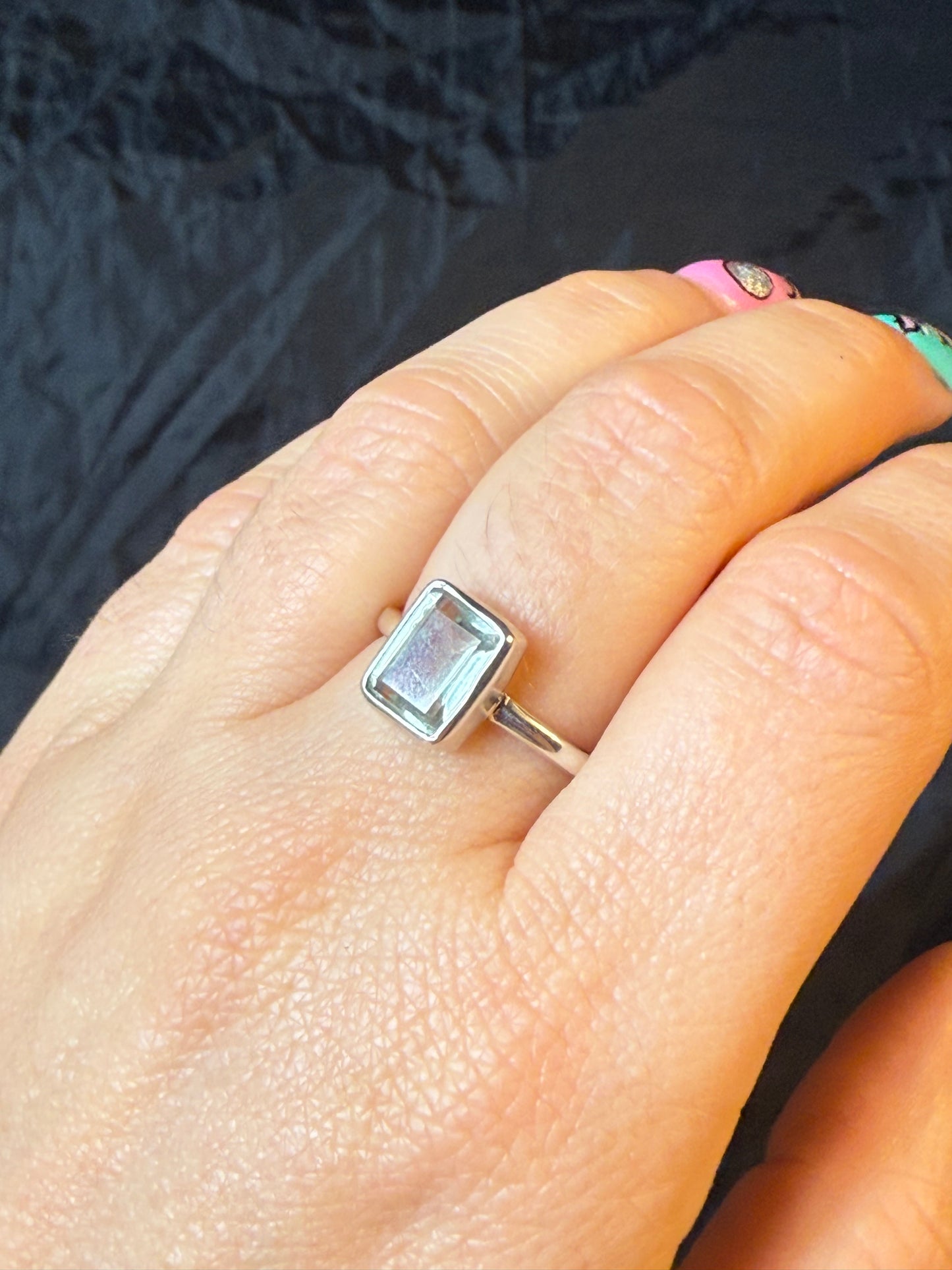 Prasolite 925 Ring - Size S 1/2 Green Amethyst