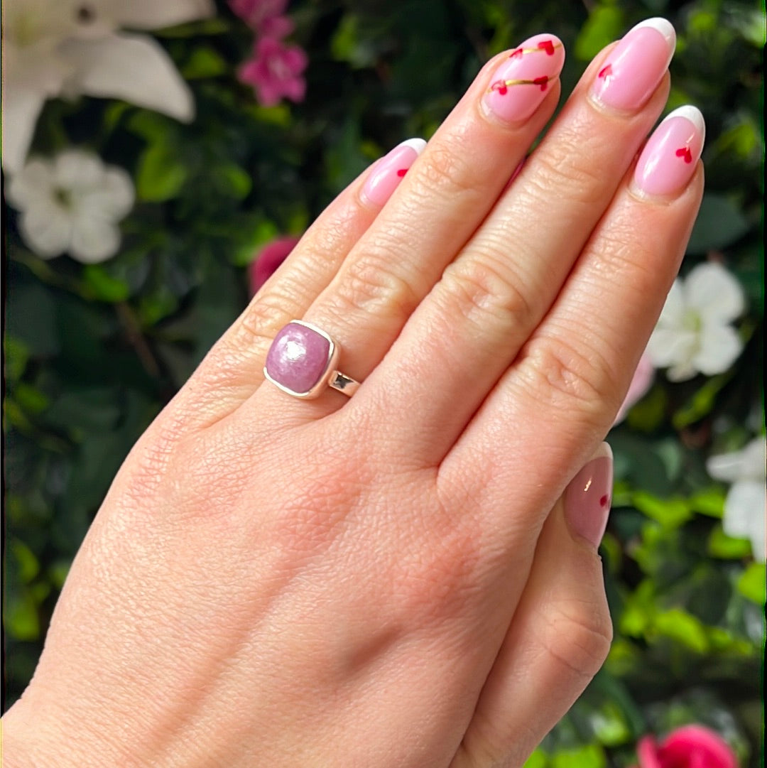 Pink Tourmaline 925 Silver Ring - Size L 1/2 - M AA GRADE