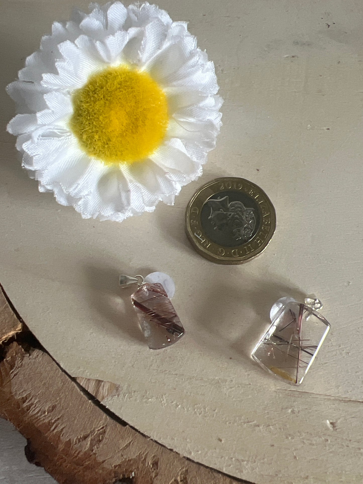 Rutile Mutil Colour Rutilated Quartz 925 Sterling Silver Pendant