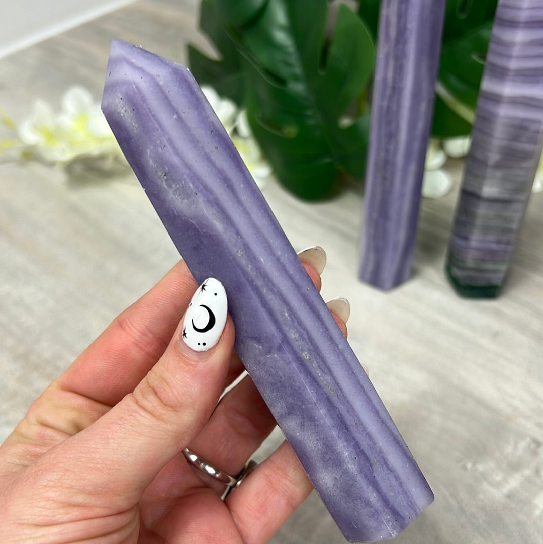 Sagentic Fluorite Purple Tower Points