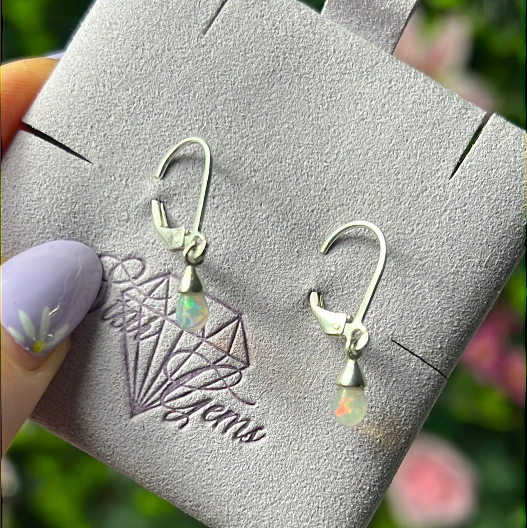 Ethiopian Opal Hinge Drops - 925 Sterling Earrings