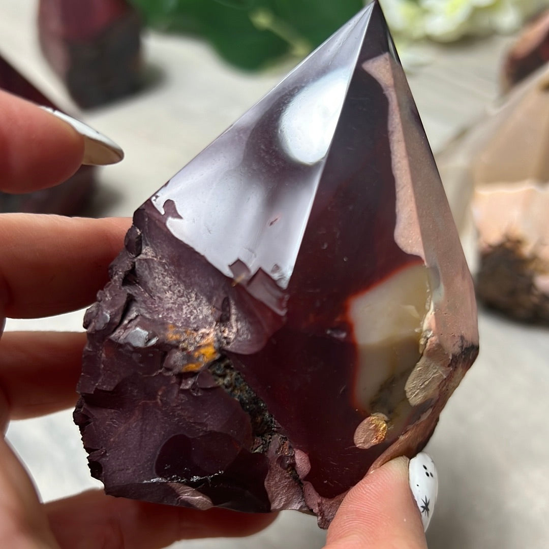 Mookaite Half & Half Polished Raw Tower Points