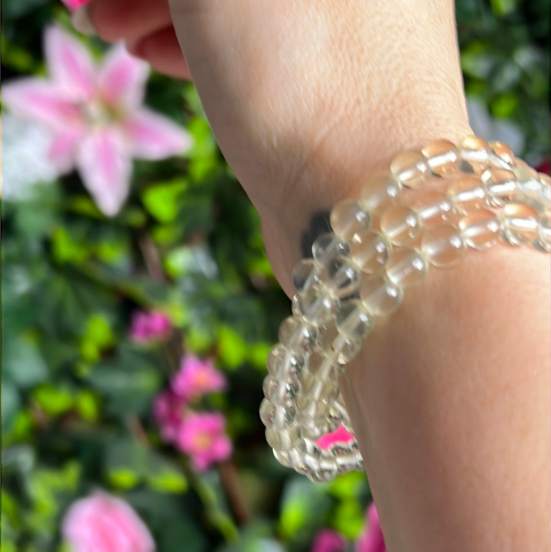 Trio Wrap Around Bead Bracelet / Necklace - Citrine