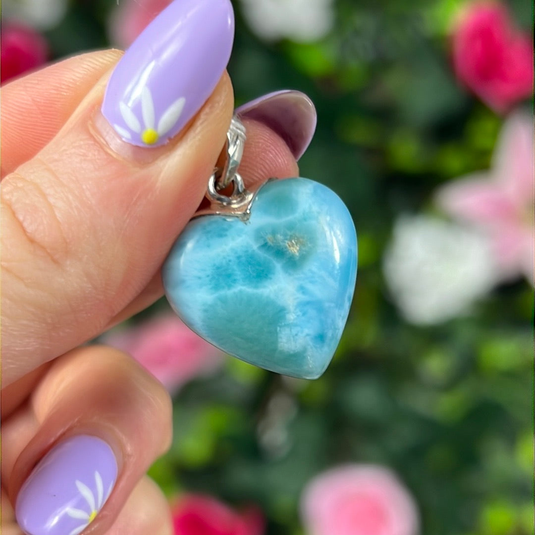 Larimar 925 Heart - Sterling Pendant
