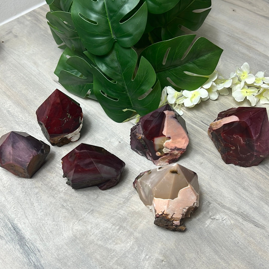 Mookaite Half & Half Polished Raw Tower Points