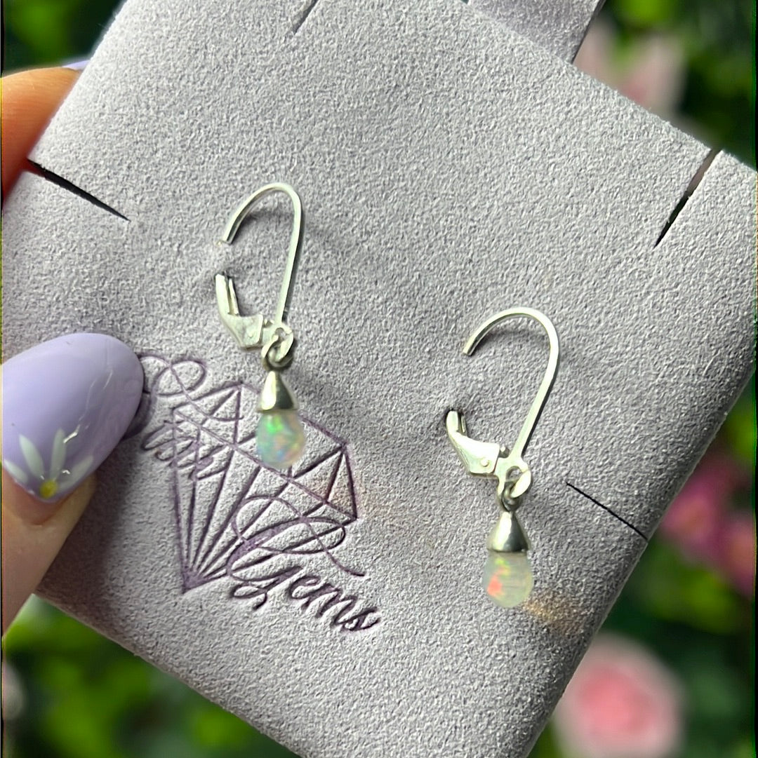 Ethiopian Opal Hinge Drops - 925 Sterling Earrings