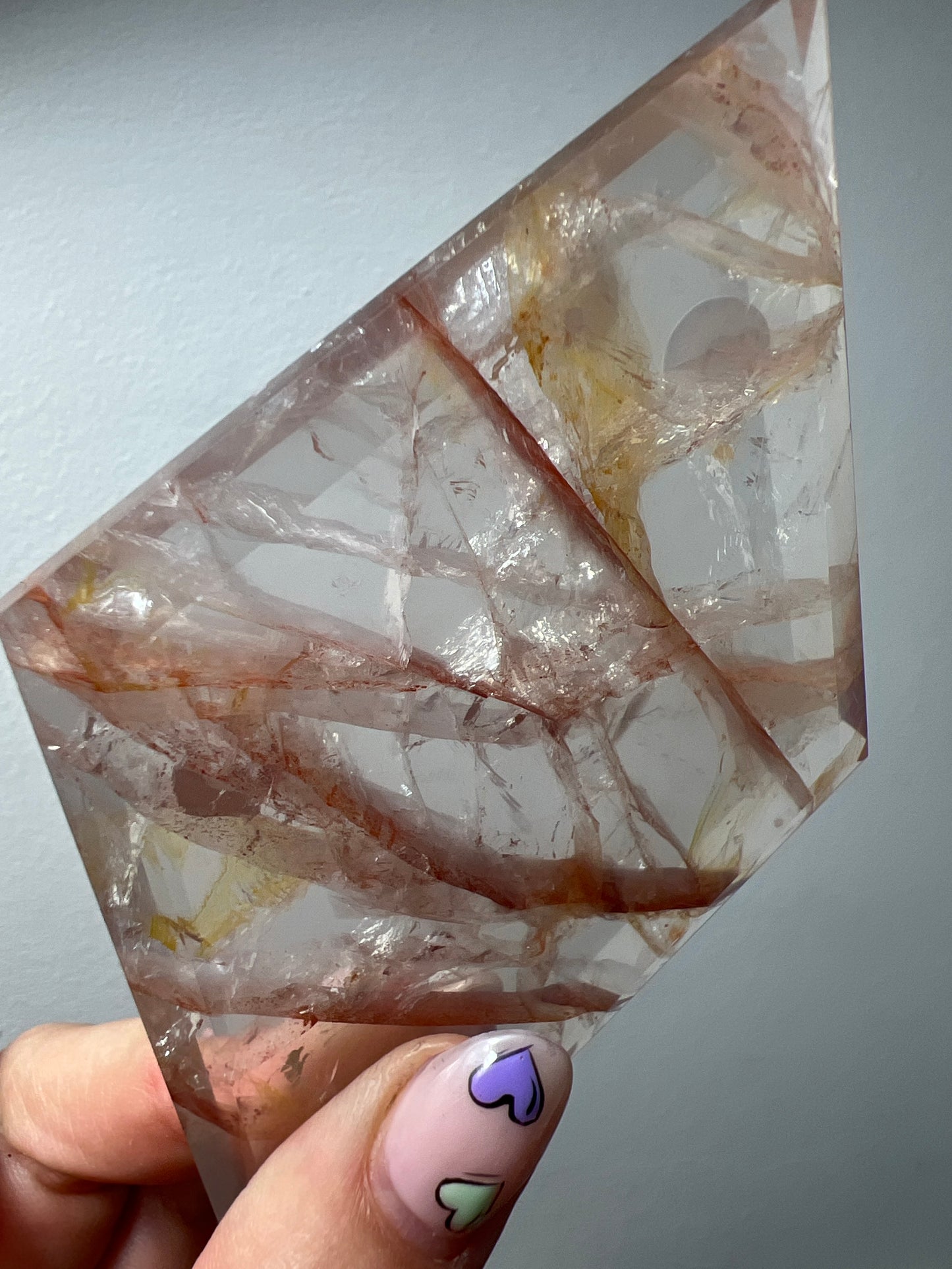 Fire Quartz & Golden Healer in Rose Quartz Diamond