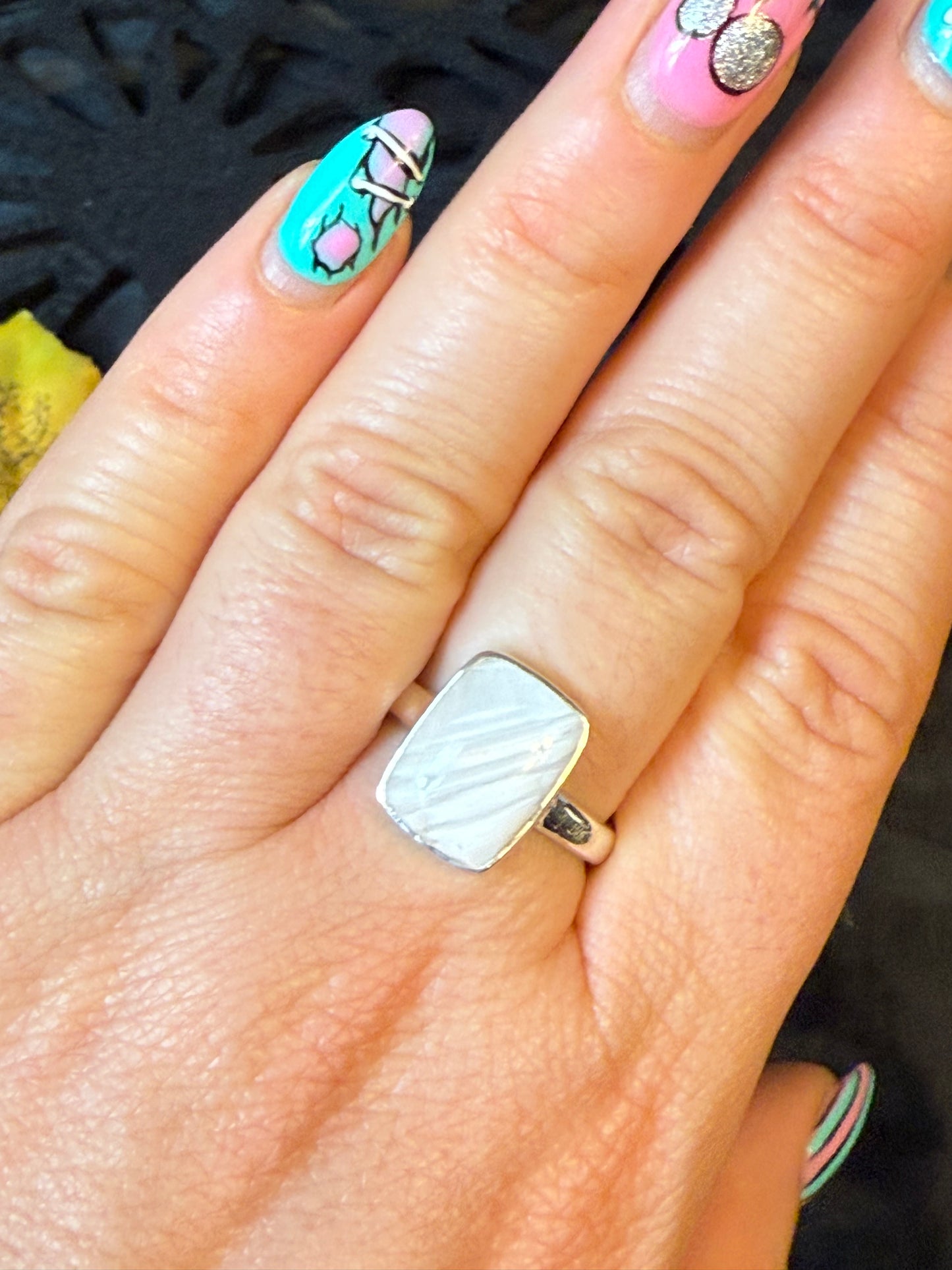 Scolecite 925 Ring - Size O 1/2