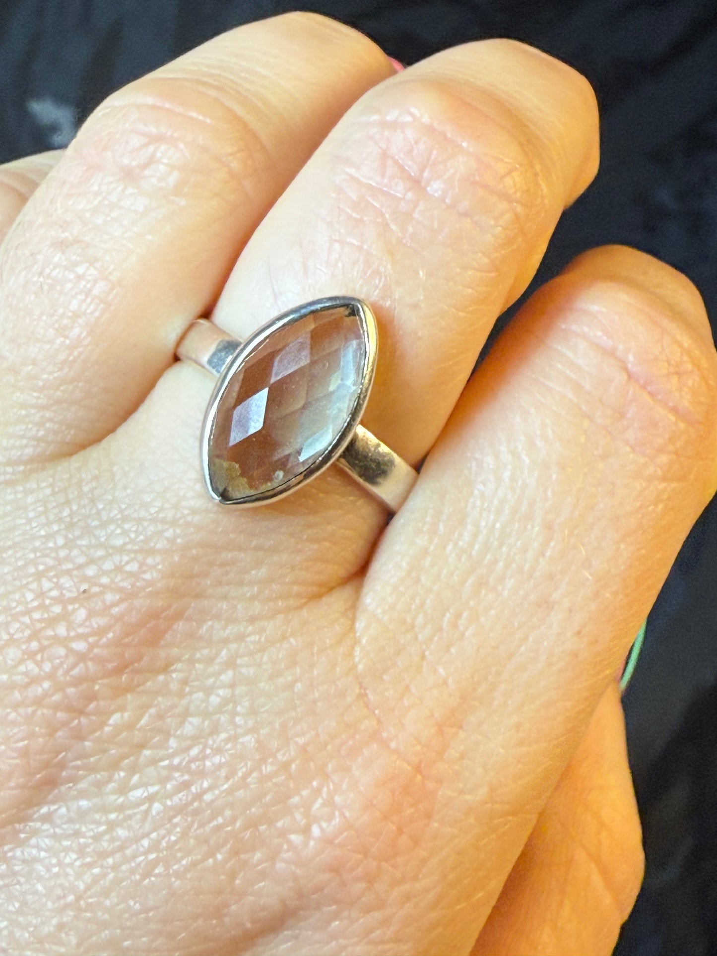 Prasolite 925 Ring - Size S 1/2 Green Amethyst