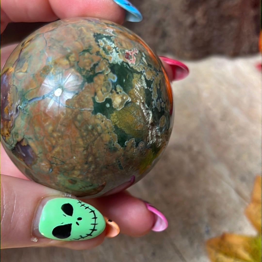 Rhyolite Rainforest Jasper Sphere