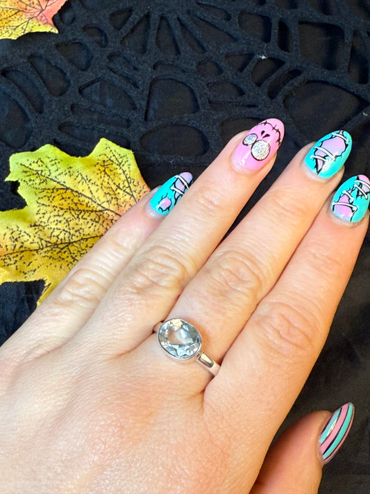 Prasolite 925 Ring - Size Q Green Amethyst