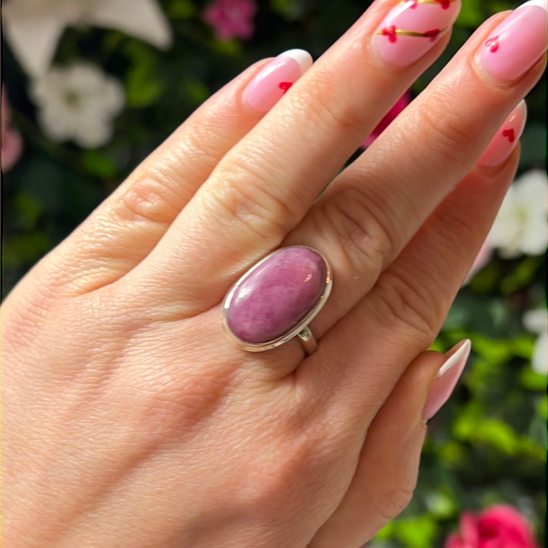 Pink Tourmaline 925 Silver Ring - Size S - S 1/2  AA GRADE