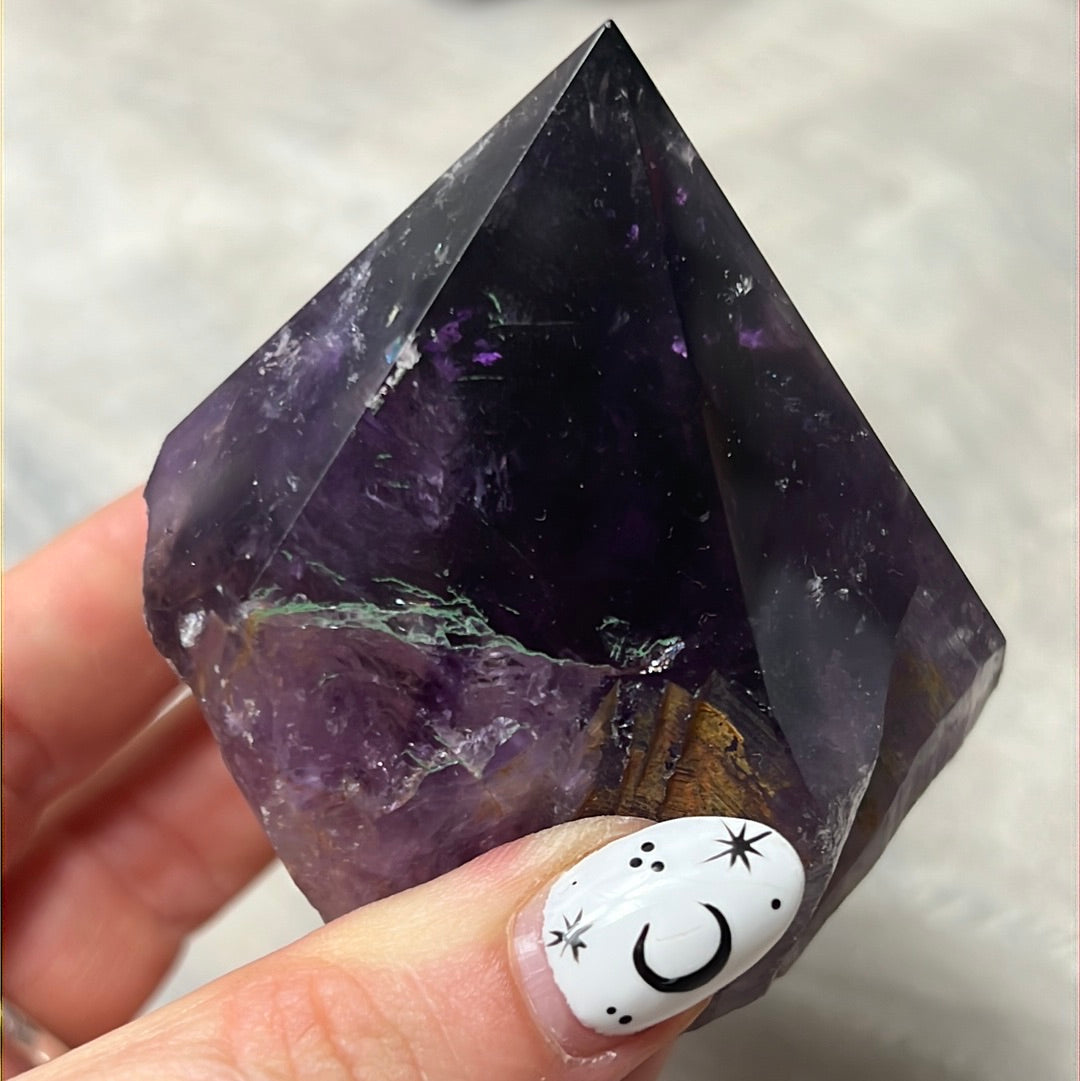 Amethyst Half & Half Polished Raw Tower Points