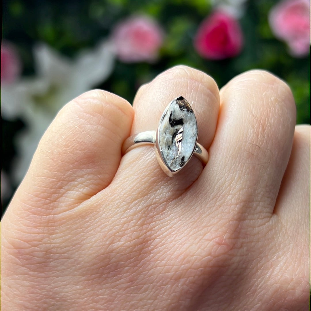 Astrophyllite 925 Sterling Silver Ring - Size L 1/2