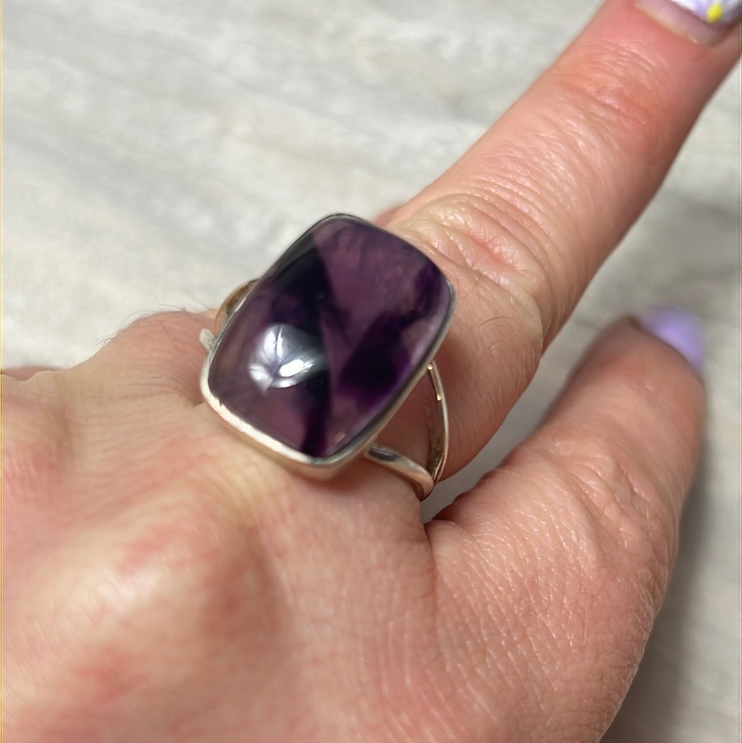 Amethyst 925 Sterling Silver Ring - Size R 1/2 - S