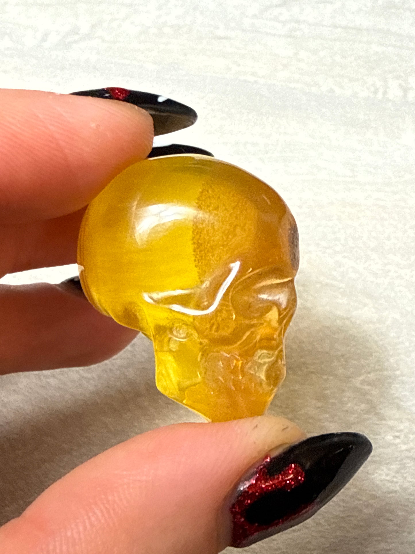 Yellow Fluorite Skull