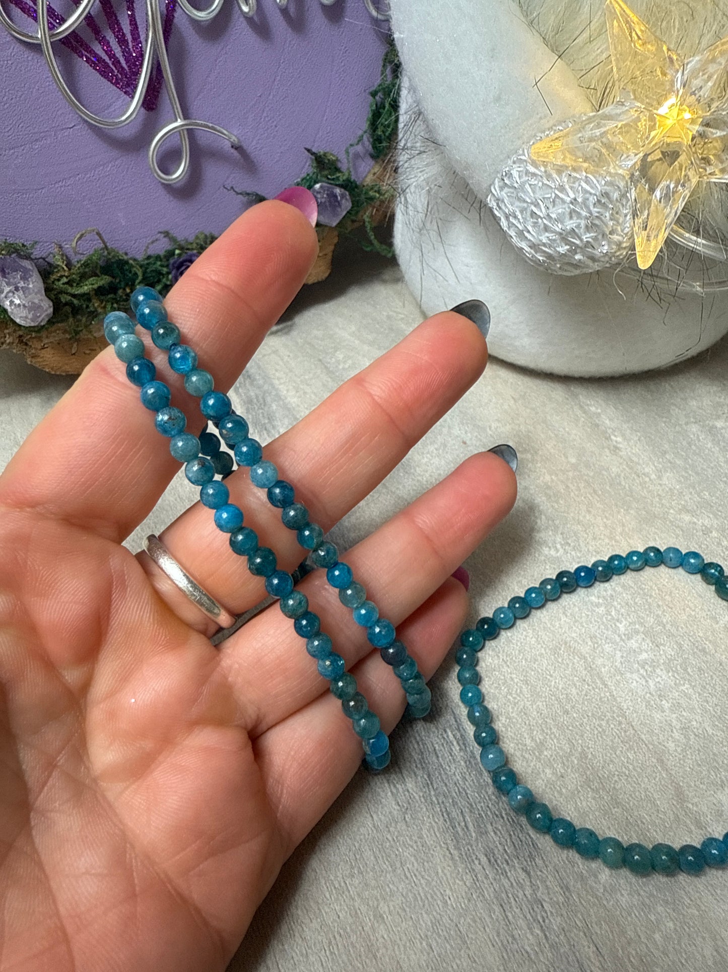 Apatite 4mm Bead Bracelet