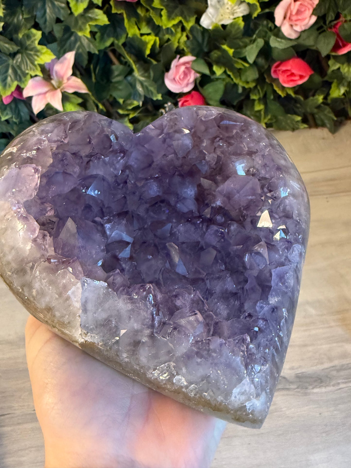 Large Amethyst Druzy Heart