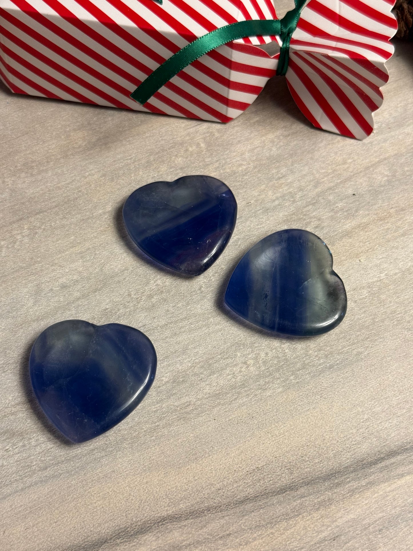 Blue Fluorite Heart Palm Worry Stone