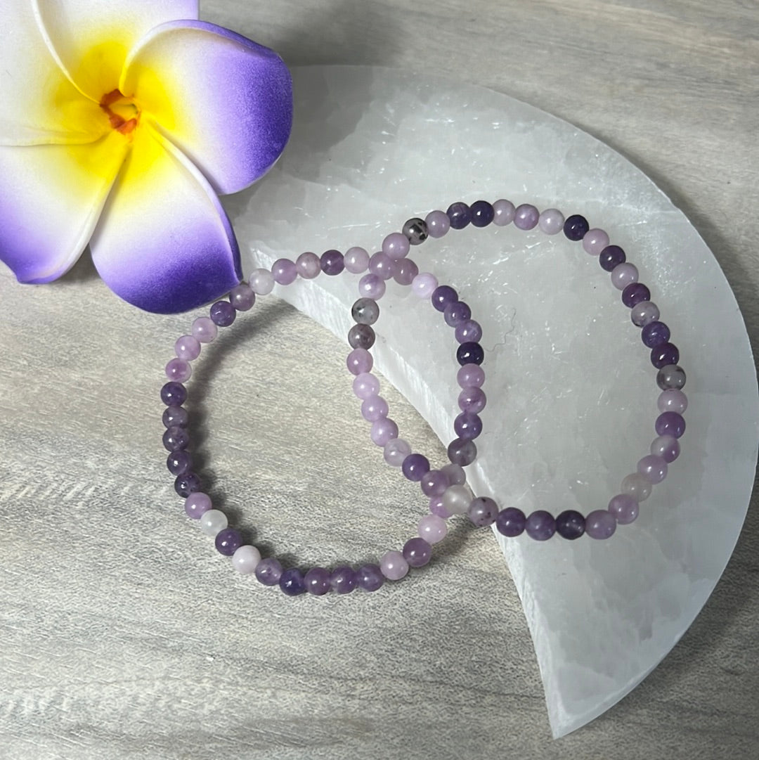 4mm Lepidolite Bead Bracelet