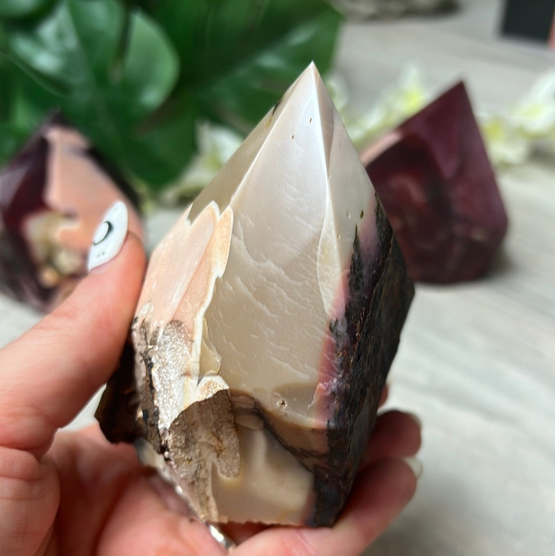 Mookaite Half & Half Polished Raw Tower Points