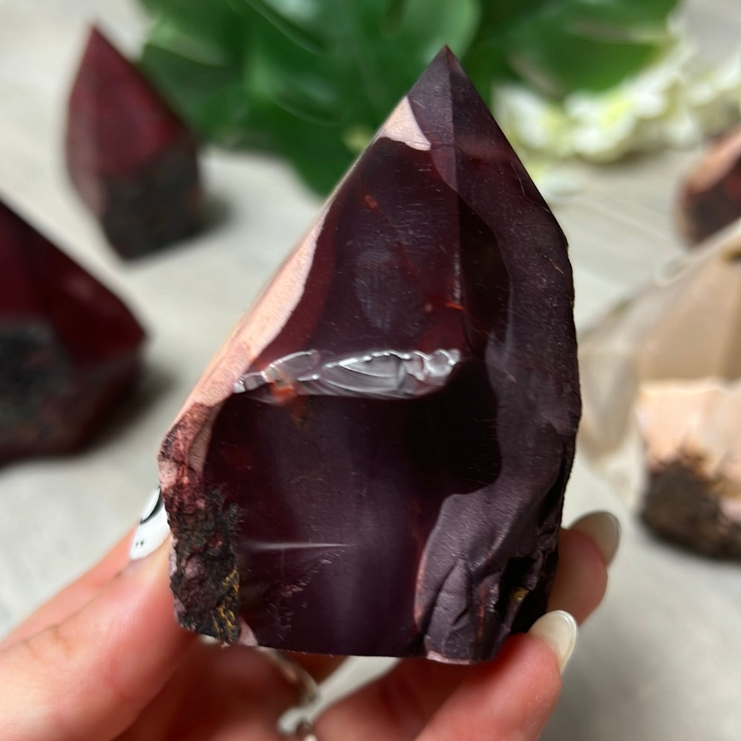 Mookaite Half & Half Polished Raw Tower Points