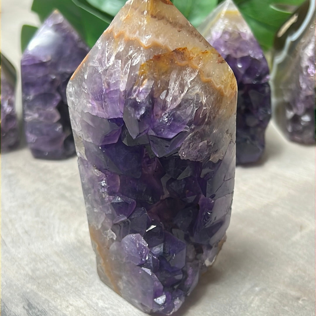 A Amethyst Agate Tower Points