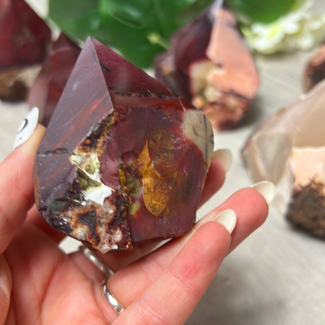 Mookaite Half & Half Polished Raw Tower Points