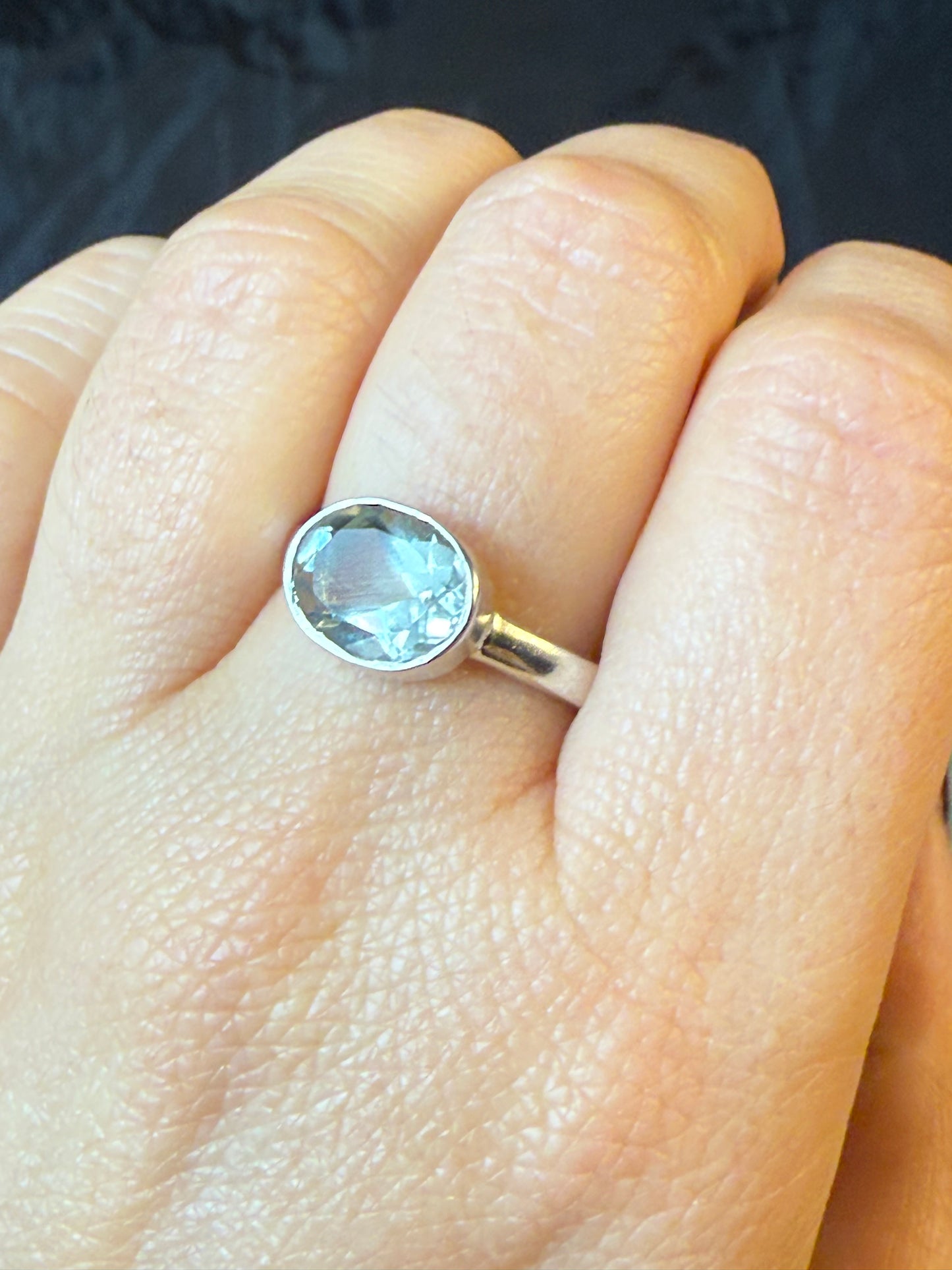 Prasolite 925 Ring - Size Q Green Amethyst