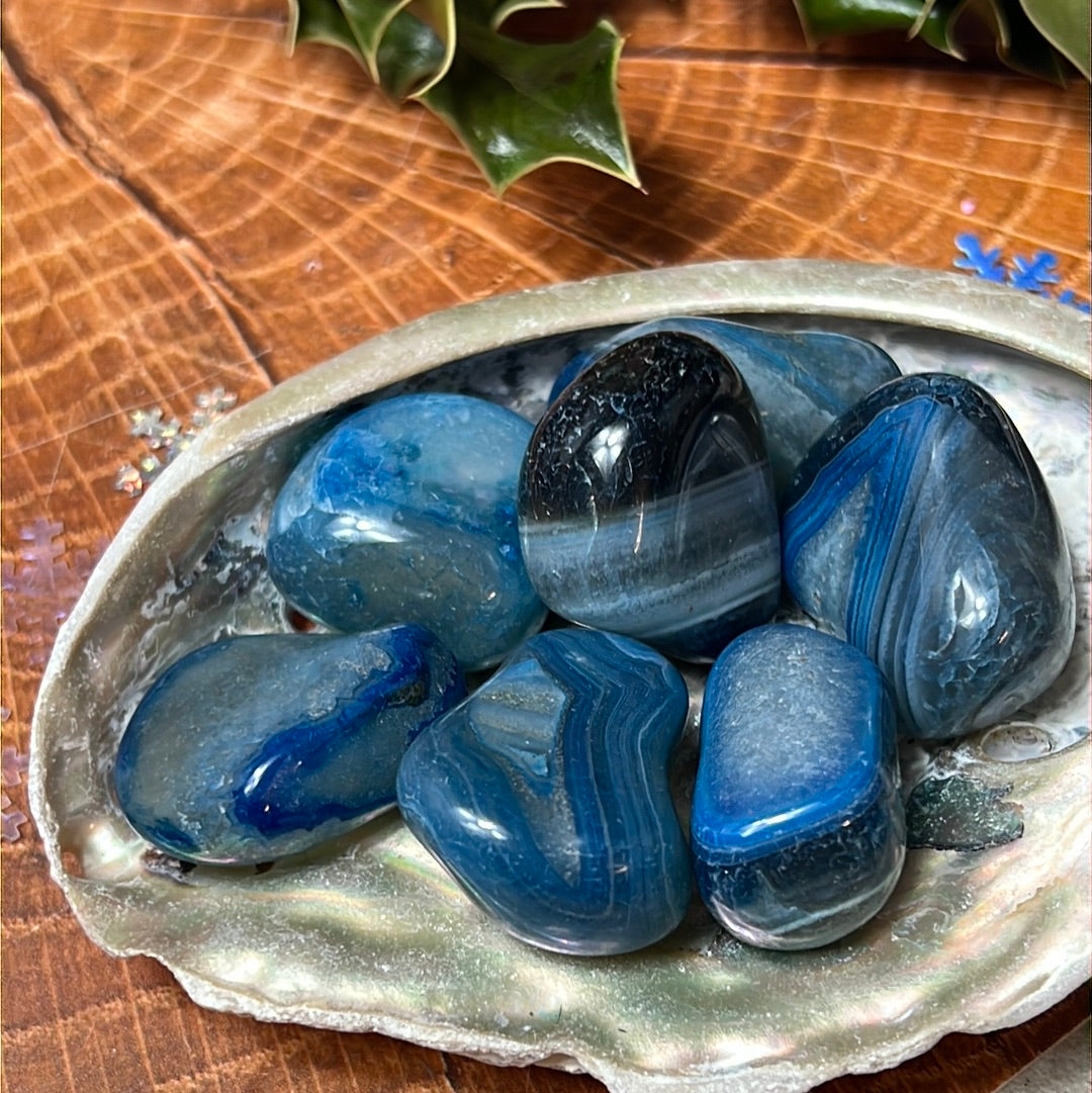 Blue Agate - Large Chunky tumble tumblestone